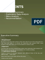 Executive Summary - Exploratory Data Analysis - Menu Analysis - Recommendation