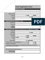 Bakery Franchise Application Form Template