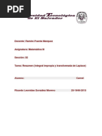 Resumen (Integral Impropia y Transformada de Laplace)