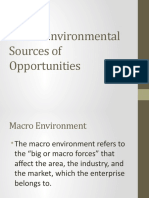 Macro Environmental Sources of Opportunities