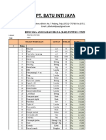 Pt. Batu Inti Jaya: Rencana Anggaran Biaya (Rab) Untuk 1 Unit