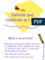 Definite and Indefinite Ar T Icles