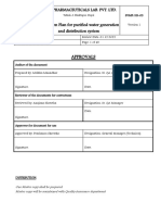 Validation Plan For Purified Water Generation and Distribution System