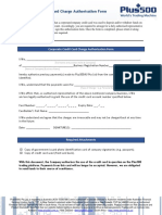 Corporate Credit Card Charge Authorisation Form