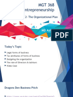 Final 2 - The Organizational Plan