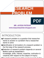 Research Problem: Mr. Jayesh Patidar