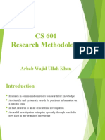 CS 601 Research Methodology: Arbab Wajid Ullah Khan