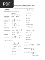 Formula Sheet PDF