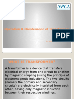 Operation & Maintenance of Transformers