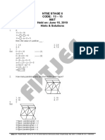 NTSE 2019 Stage 2 MAT Question Paper