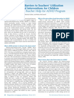 Elik Et Al. (2015) - Overcoming The Barriers To Teachers' Utilization of Evidence-Based Interventions For Children With ADHD