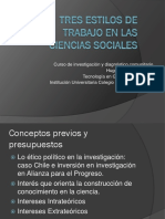 Presentación Tres Estilos de Trabajo en Las Ciencias Sociales