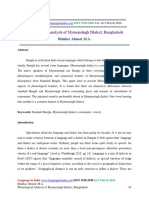 Phonological Analysis of Mymensingh Dialect