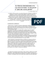 De La Infancia Desrealizada A La Adolescencia Discriminada PDF