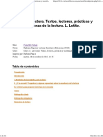 La Lectura. Textos, Lectores, Prácticas y Enseñanza de La Lectura PDF