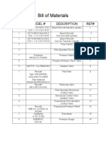 Bill of Materials: QTY Model # Description Ref#