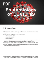 Epidemiology of COVID 19