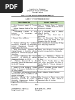 Practical Researches Summary