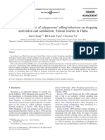 The Moderating Effect of Salespersons' Selling Behaviour On Shopping Motivation and Satisfaction: Taiwan Tourists in China