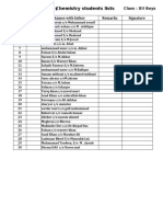 Chemistry Students Lists: The Sparko Academy Class: XII Boys S# Roll NO Names With Father Remarks Signature