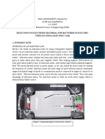 Selection of Electrode Material For Batteries in Electric Vehicle (Tesla Electric Car)