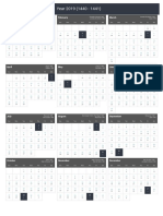 Monthly Islamic Calendar 2019