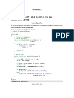 Search, Insert and Delete in An Unsorted Array: Searching