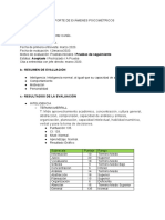 Reporte de Exámenes Psicométricos