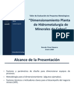 Dimesionamiento Planta de Hidrometalurgia PDF