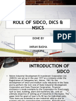 Role of Sidco, Dics & Nsics: Done by Imran Basha 09MBA19