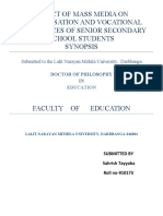 Impact of Mass Media On Modernisation and Vocational Preferences of Senior Secondary School Students