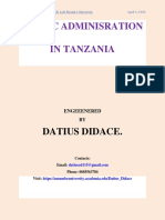 Public Administration in Tanzania by Datius Didace