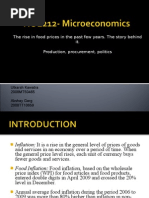 The Rise in Food Prices in The Past Few Years. The Story Behind It. Production, Procurement, Politics