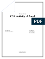 CSR Activity of Amul: A Report On