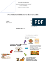 Psicoterapias Humanistas Existenciales. Trabajo de Adulto