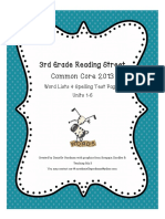 3rd Grade Reading Street Common Core 2013: Word Lists & Spelling Test Pages Units 1-6