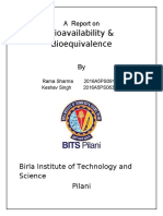 Bioavailability & Bioequivalence: A Report On