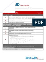 First Aid Skills Checklist PDF