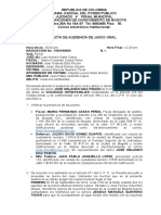 Acta de Audiencia de Juicio Oral