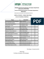 Resultado Final - Processo Seletivo PPGSTEM