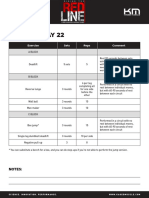 Training: Day 22: Exercise Sets Reps Comment