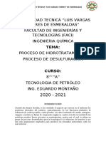 Hidrotratamiento y Desulfuración