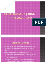 The Position of Al-Quran in Islamic Law