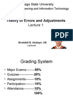 Theory of Errors and Adjustments: Caraga State University