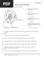 Atomic Structure Worksheet: Positive