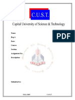 Name: Reg #: Date: Course: Section: Assignment No: Description