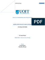 Amplifier Build and Design: Faculty of Engineering and Applied Science