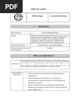 Perfil Del Cargo Auxiliar Administrativo