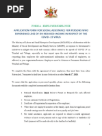 Application Form For Social Assistance For Persons Who Experience Loss of or Reduced Income in Respect of The Covid - 19 Virus