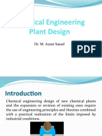 Chemical Engineering Plant Design: Dr. M. Azam Saeed